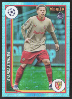 Ayanda Sishuba, Kartička, Topps Merlin Chrome UEFA Club Competitions 2023-24, Aqua Prism Refractor