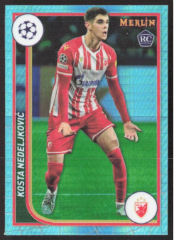 Kosta Nedeljkovic, Kartička, Topps Merlin Chrome UEFA Club Competitions 2023-24, Aqua Prism Refractor