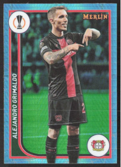 Alejandro Grimaldo, Kartička, Topps Merlin Chrome UEFA Club Competitions 2023-24, Aqua Prism Refractor
