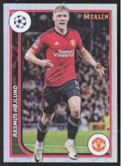 Rasmus Hojlund, Kartička, Topps Merlin Chrome UEFA Club Competitions 2023-24, Refractor