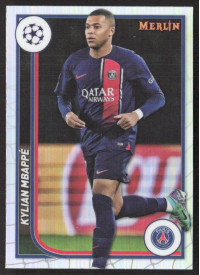 Kylian Mbappe, Kartička, Topps Merlin Chrome UEFA Club Competitions 2023-24, Refractor