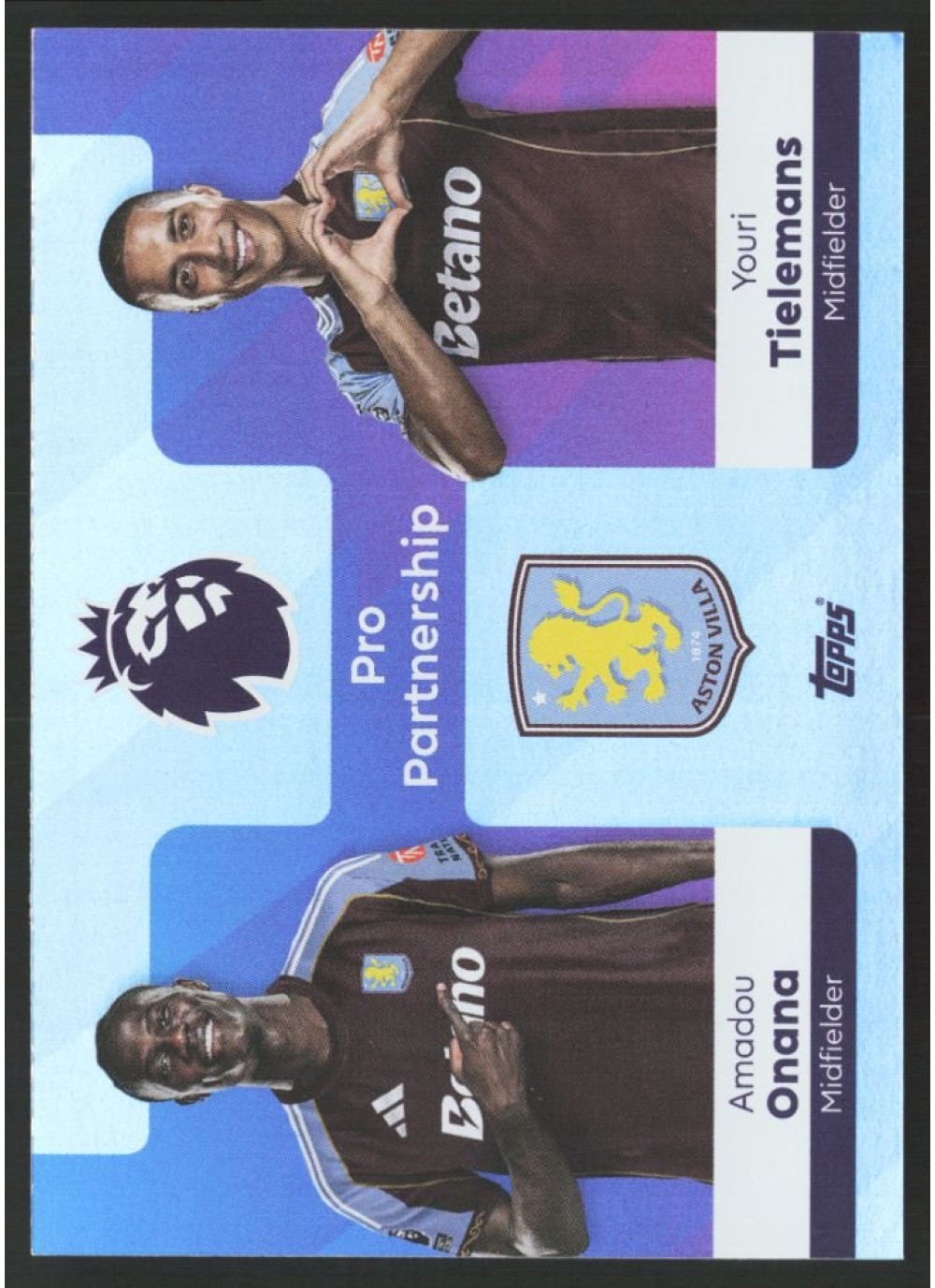 Amadou Onana / Youri Tielemans, Card, Topps Premier League Debute Edition 2026, INSERT