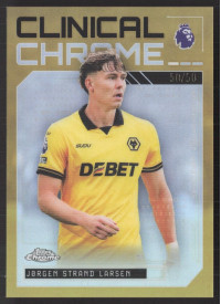 Jørgen Strand Larsen, Kartička, 2025-26 Topps Chrome Premier League, INSERT Jørgen Strand Larsen, Kartička, 2025-26 Topps Chrome Premier League, INSERT