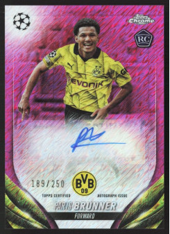 Paris Brunner, Kartička, Topps Chrome UEFA Club Competitions 2023-24, AUTOGRAPH