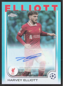 Harvey Elliott, Kartička, Topps Chrome UEFA Club Competitions 2024-2025, AUTOGRAPH