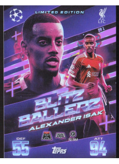 Alexander Isak, Kartička, 2025-26 Topps Match Attax EXTRA UEFA Champions League, INSERT