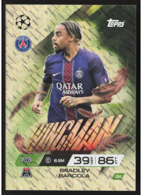 Bradley Barcola, Kartička, 2025-26 Topps Match Attax EXTRA UEFA Champions League, INSERT