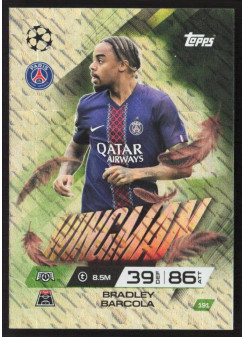 Bradley Barcola, Kartička, 2025-26 Topps Match Attax EXTRA UEFA Champions League, INSERT