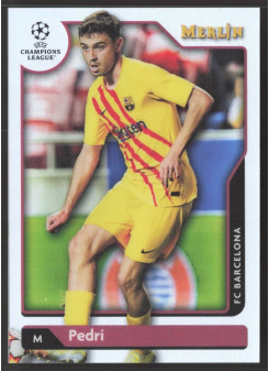 Pedri, Kartička, Topps Merlin Chrome UEFA Club Competitions 2021-2022, Refractor