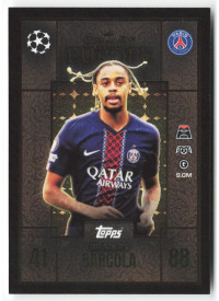 Bradley Barcola, Kartička, 2025-26 Topps Match Attax EXTRA UEFA Champions League, INSERT