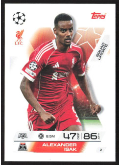 Alexander Isak, Kartička, 2025-26 Topps Match Attax EXTRA UEFA Champions League, BASE
