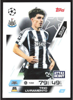 Tino Livramento, Kartička, 2025-26 Topps Match Attax EXTRA UEFA Champions League, BASE