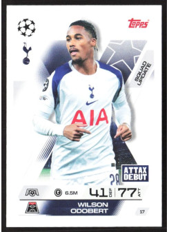 Wilson Odobert, Kartička, 2025-26 Topps Match Attax EXTRA UEFA Champions League, BASE