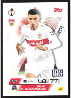 Bilal El Khannouss, Kartička, 2025-26 Topps Match Attax EXTRA UEFA Champions League, BASE