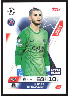 Lucas Chevalier, Kartička, 2025-26 Topps Match Attax EXTRA UEFA Champions League, BASE