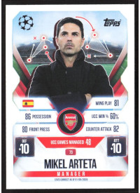Mikel Arteta, Kartička, 2025-26 Topps Match Attax EXTRA UEFA Champions League, BASE