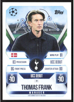 Thomas Frank, Kartička, 2025-26 Topps Match Attax EXTRA UEFA Champions League, BASE