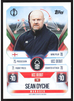 Sean Dyche, Kartička, 2025-26 Topps Match Attax EXTRA UEFA Champions League, BASE