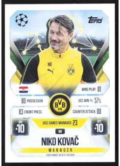 Niko Kovac, Kartička, 2025-26 Topps Match Attax EXTRA UEFA Champions League, BASE