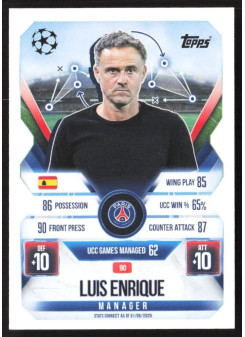Luis Enrique, Kartička, 2025-26 Topps Match Attax EXTRA UEFA Champions League, BASE