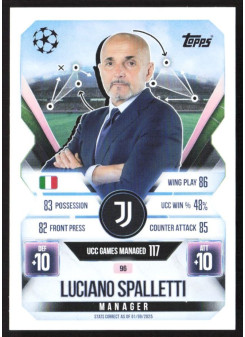 Luciano Spalletti, Kartička, 2025-26 Topps Match Attax EXTRA UEFA Champions League, BASE