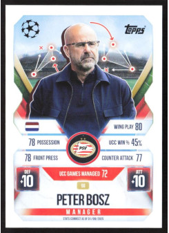 Peter Bosz, Kartička, 2025-26 Topps Match Attax EXTRA UEFA Champions League, BASE