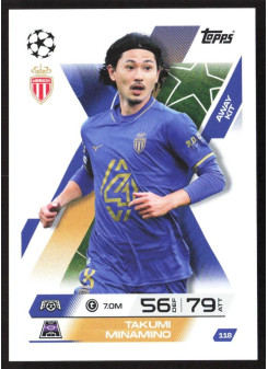 Takumi Minamino, Kartička, 2025-26 Topps Match Attax EXTRA UEFA Champions League, BASE