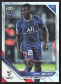 Nuno Mendes, Kartička, 2021-22 Topps Chrome UEFA Champions League, Refractor