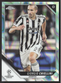 Giorgio Chiellini, Kartička, 2021-22 Topps Chrome UEFA Champions League, Aqua Wave Lava