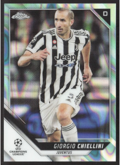 Giorgio Chiellini, Kartička, 2021-22 Topps Chrome UEFA Champions League, Aqua Wave Lava