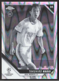 Takuhiro Nakai, Kartička, 2021-22 Topps Chrome UEFA Champions League, Black and White Ray Wave