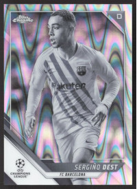 Sergino Dest, Kartička, 2021-22 Topps Chrome UEFA Champions League, Black and White Ray Wave