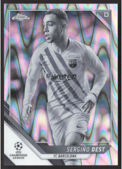 Sergino Dest, Kartička, 2021-22 Topps Chrome UEFA Champions League, Black and White Ray Wave