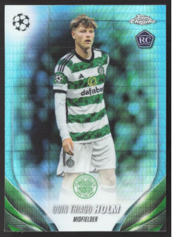 Odin Thiago Holm, Kartička, Topps Chrome UEFA Club Competitions 2023-24, Aqua Prism Refractor