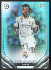 Eduardo Camavinga, Kartička, Topps Chrome UEFA Club Competitions 2023-24, Aqua Prism Refractor