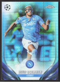Victor Osimhen, Kartička, Topps Chrome UEFA Club Competitions 2023-24, Aqua Prism Refractor