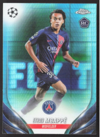 Ethan Mbappé, Kartička, Topps Chrome UEFA Club Competitions 2023-24, Aqua Prism Refractor