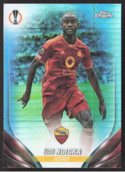 Evan Ndicka, Kartička, Topps Chrome UEFA Club Competitions 2023-24, Aqua Prism Refractor
