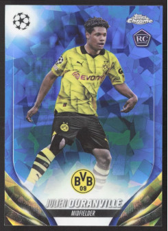 Julien Duranville, Kartička, Topps Chrome UEFA Club Competitions 2023-24, Sapphire Edition