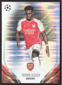 Bukayo Saka, Kartička, Topps Chrome UEFA Club Competitions 2023-24, Pulsar Refractor