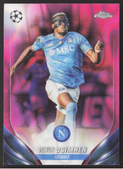 Victor Osimhen, Kartička, Topps Chrome UEFA Club Competitions 2023-24, Pink Lava Refractors