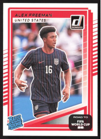 Alex Freeman, Card, 2026 Panini Donruss Road to FIFA World Cup, BASE