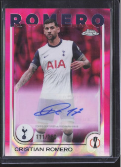 Cristian Romero, Kartička, Topps Chrome UEFA Club Competitions 2024-2025, AUTOGRAPH