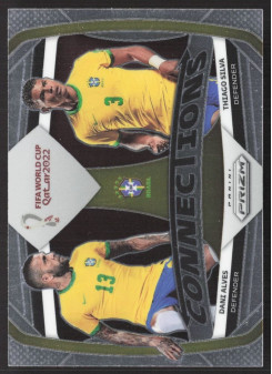 Dani Alves/Thiago Silva, Kartička, 2022 Panini Prizm FIFA World Cup Qatar, INSERT