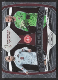 Christian Eriksen/Kasper Schmeichel, Kartička, 2022 Panini Prizm FIFA World Cup Qatar, INSERT