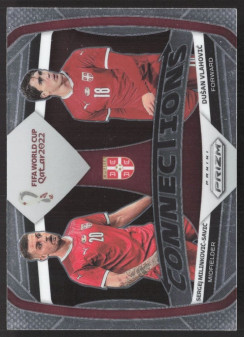 Dusan Vlahovic/Sergej Milinkovic-Savic, Kartička, 2022 Panini Prizm FIFA World Cup Qatar, INSERT