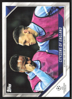 Phil Foden / Raheem Sterling, Kartička, 2021-22 Topps UEFA Champions League, BASE