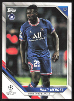 Nuno Mendes, Kartička, 2021-22 Topps UEFA Champions League, BASE