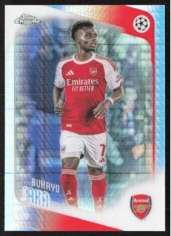 Bukayo Saka, Kartička, 2025-26 Topps Chrome UEFA Club Competitions, Prism Refractor