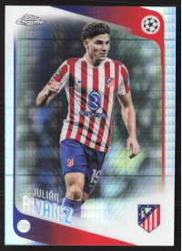Julián Alvarez, Kartička, 2025-26 Topps Chrome UEFA Club Competitions, Prism Refractor
